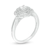 Thumbnail Image 2 of Previously Owned - 0.30 CT. T.W. Diamond Flower Frame Vintage-Style Engagement Ring in 14K White Gold