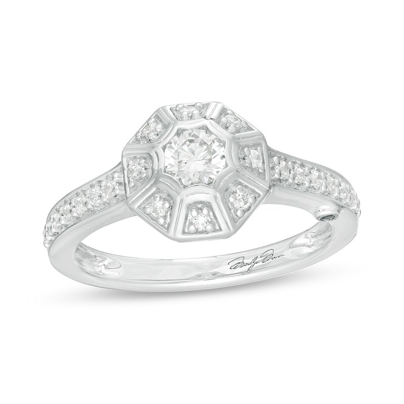 Previously Owned - Marilyn Monroe™ Collection 0.45 CT. T.W. Diamond Octagonal Art Deco Engagement Ring 14K White Gold
