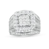 Thumbnail Image 1 of Previously Owned - 3.00 CT. T.W. Princess-Cut Composite Diamond Frame Multi-Row Engagement Ring in 10K White Gold