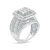 Thumbnail Image 3 of Previously Owned - 3.00 CT. T.W. Princess-Cut Composite Diamond Frame Multi-Row Engagement Ring in 10K White Gold