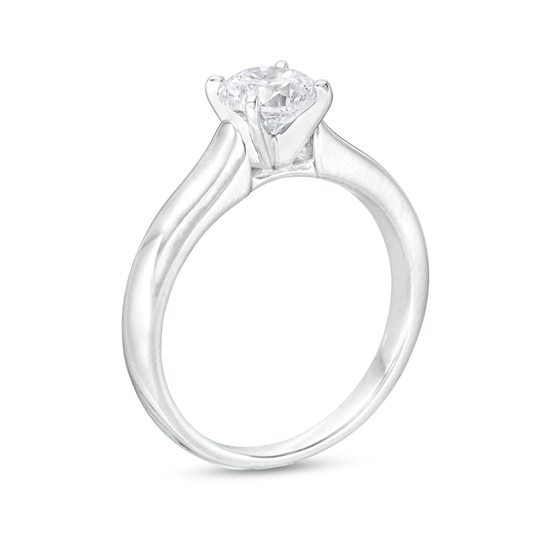 Main Image 3 of Previously Owned - 1.00 CT. Diamond Solitaire Engagement Ring in 14K White Gold (I/I1)