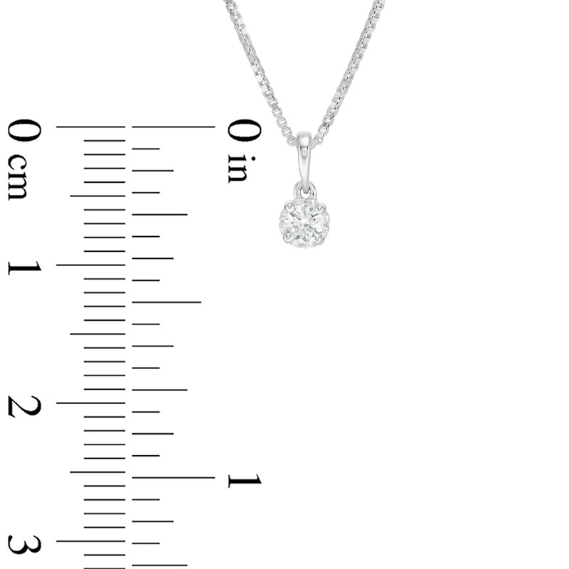 Main Image 2 of Previously Owned - 0.13 CT. T.W.  Diamond Frame Pendant in 14K White Gold (I/I2)