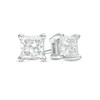 Thumbnail Image 1 of Previously Owned - 0.20 CT. T.W. Princess-Cut Diamond Solitaire Crown Royal Stud Earrings in 14K White Gold (J/I3)