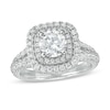 Thumbnail Image 1 of Previously Owned - Vera Wang Love Collection 1.69 CT. T.W. Diamond Cushion Frame Engagement Ring in 14K White Gold
