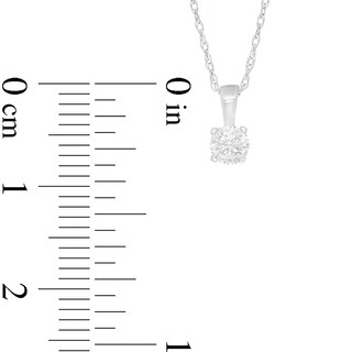 Previously Owned - 0.18 CT. Diamond Solitaire Pendant in 14K White Gold (I/I2)