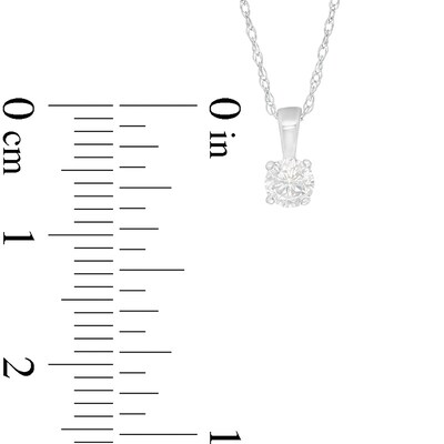 Previously Owned - 0.18 CT. Diamond Solitaire Pendant in 14K White Gold (I/I2)