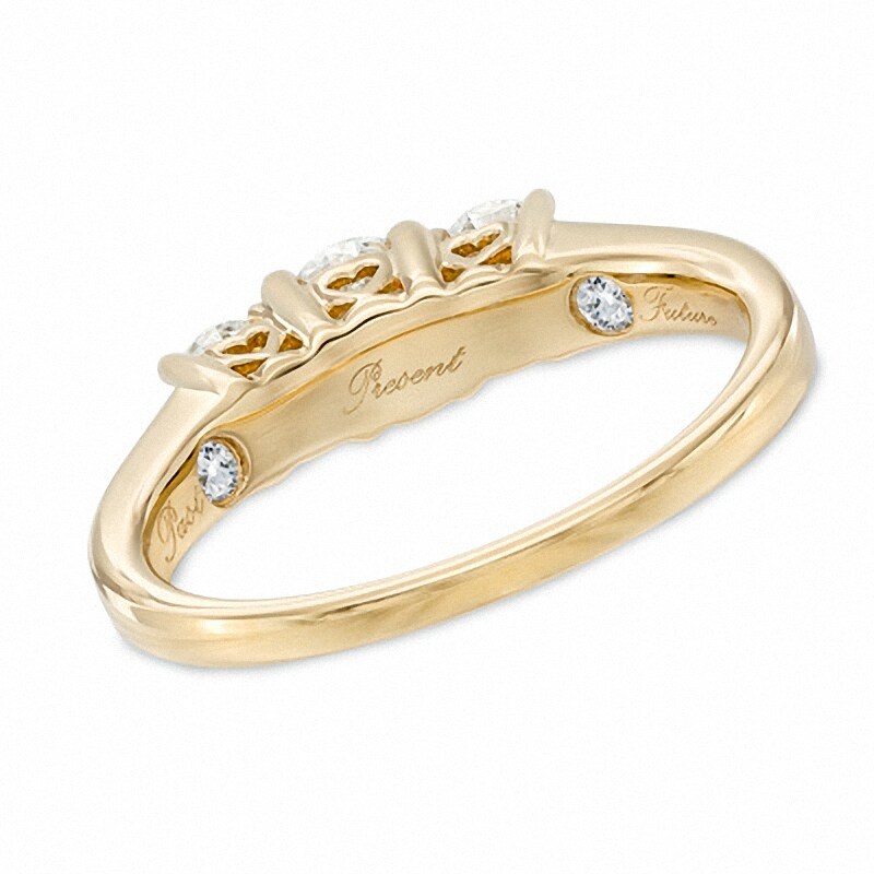 Previously Owned - 1.00 CT. T.W. Diamond Three Stone Past Present Future Engagement Ring in 14K Gold|Peoples Jewellers