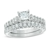 Thumbnail Image 1 of Previously Owned - 1.00 CT. T.W. Princess-Cut Diamond Bridal Set in 14K White Gold