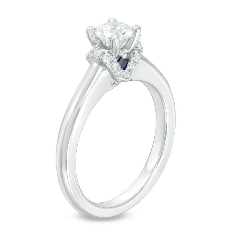 Main Image 2 of Previously Owned - Vera Wang Love Collection 0.58 CT. T.W. Diamond Solitaire Collar Engagement Ring in 14K White Gold