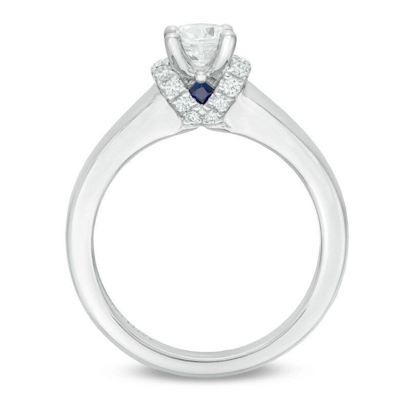 Main Image 3 of Previously Owned - Vera Wang Love Collection 0.58 CT. T.W. Diamond Solitaire Collar Engagement Ring in 14K White Gold