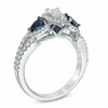 Thumbnail Image 2 of Previously Owned - Vera Wang Love Collection 0.70 CT. T.W. Pear-Shaped Diamond and Blue Sapphire Ring in 14K White Gold