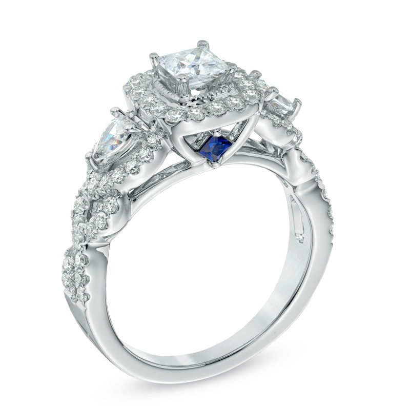 Main Image 2 of Previously Owned - Vera Wang Love Collection 1.45 CT. T.W. Diamond Three Stone Engagement Ring in 14K White Gold