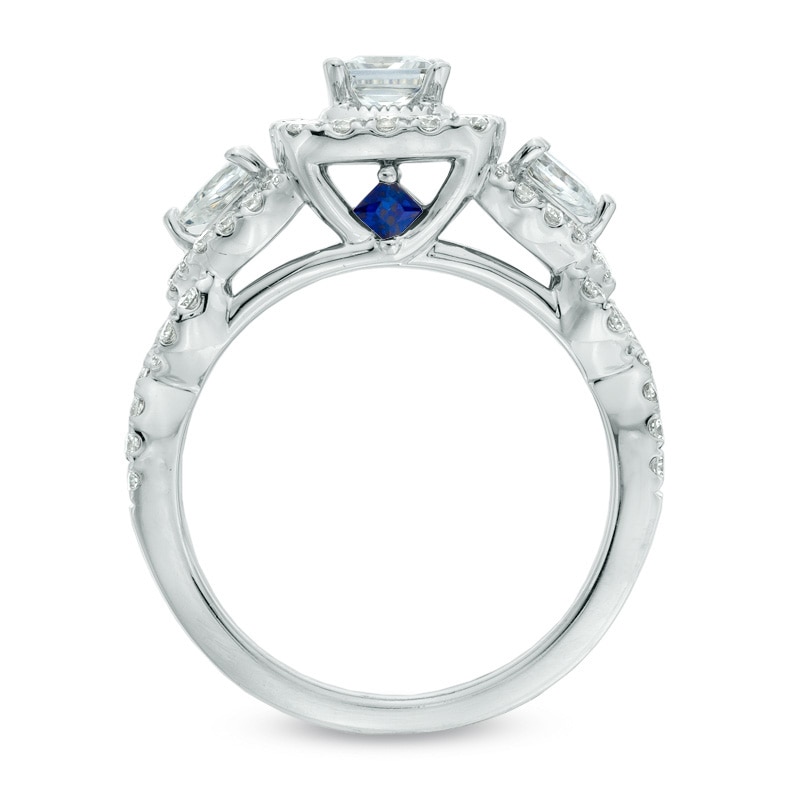 Main Image 3 of Previously Owned - Vera Wang Love Collection 1.45 CT. T.W. Diamond Three Stone Engagement Ring in 14K White Gold