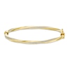 Previously Owned - Italian Gold Glitter Enamel Stripe Twist Bangle in 14K Gold