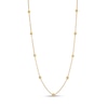 Previously Owned - 3.0mm Diamond-Cut Brilliance Bead Station Choker Necklace in 10K Gold - 17"