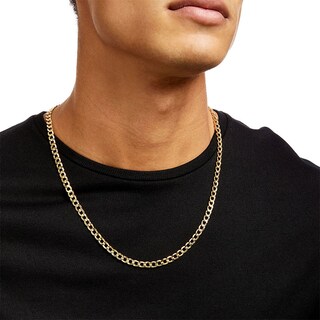 Previously Owned - 5.7mm Cuban Curb Chain Necklace in Hollow 10K Gold - 22"