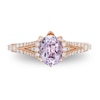 Thumbnail Image 4 of Previously Owned - Enchanted Disney Rapunzel Oval Amethyst and 0.32 CT. T.W. Diamond Engagement Ring in 14K Rose Gold