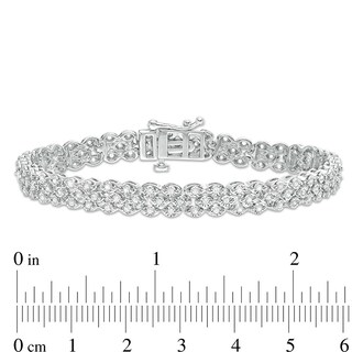 Previously Owned - 1.00 CT. T.W. Diamond Triple-Row Tennis Bracelet in Sterling Silver