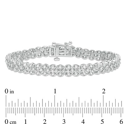 Previously Owned - 1.00 CT. T.W. Diamond Triple-Row Tennis Bracelet in Sterling Silver
