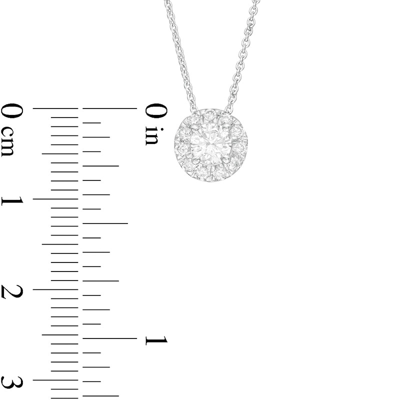 Main Image 4 of Previously Owned - 0.50 CT. T.W. Lab-Grown Diamond Frame Pendant in 14K White Gold (F/SI2)