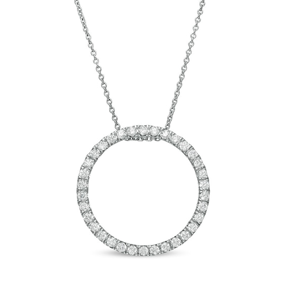 Previously Owned - 0.50 CT. T.W. Lab-Created Diamond Circle Pendant in 14K White Gold (F/SI2)