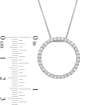 Previously Owned - 0.50 CT. T.W. Lab-Created Diamond Circle Pendant in 14K White Gold (F/SI2)