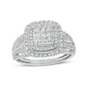 Thumbnail Image 1 of Previously Owned - 0.50 CT. T.W. Princess-Cut Multi-Diamond Vintage-Style Engagement Ring in 10K White Gold