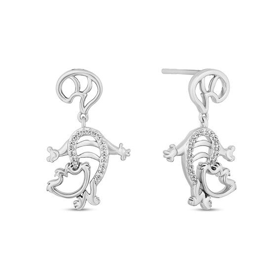 Previously Owned - Disney Treasures Alice in Wonderland 0.085 CT. T.W. Diamond Cheshire Cat Earrings in Sterling Silver