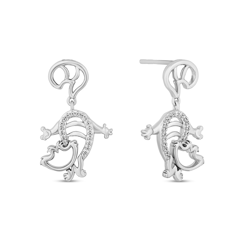 Previously Owned - Disney Treasures Alice in Wonderland 0.085 CT. T.W. Diamond Cheshire Cat Earrings in Sterling Silver|Peoples Jewellers