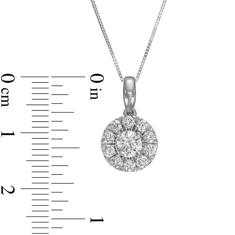 Previously Owned - 1.00 CT. T.W. Lab-Grown Diamond Frame Pendant in 14K White Gold (F/SI2)