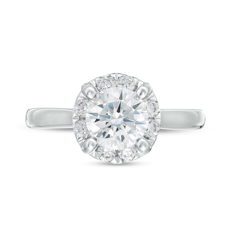Previously Owned - 1.75 CT. T.W. Lab-Grown Diamond Solitaire Frame Engagement Ring in 14K White Gold (F/SI2)