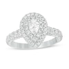Thumbnail Image 1 of Previously Owned - 1.50 CT. T.W. Pear-Shaped Lab-Grown Diamond Double Frame Engagement Ring in 14K White Gold (F/SI2)