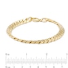 Thumbnail Image 3 of Previously Owned - Italian Gold 7.0mm Flat Curb Chain Link Bracelet in 18K Gold - 7.26"