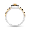 Previously Owned - Disney Treasures Winnie the Pooh Citrine and Black Diamond Frame Ring in Sterling Silver and 10K Gold