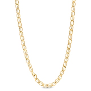 Previously Owned - Italian Gold 4.8mm Diamond-Cut Brilliance Bead Curb-Style Chain Link Necklace in 18K Gold - 18"