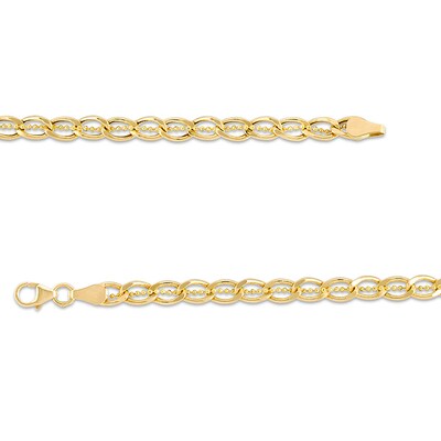 Previously Owned - Italian Gold 4.8mm Diamond-Cut Brilliance Bead Curb-Style Chain Link Necklace in 18K Gold - 18"