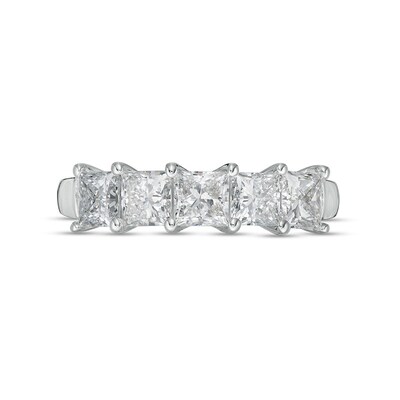 Previously Owned - 1.23 CT. T.W. Princess-Cut Lab-Created Diamond Five Stone Band in 14K White Gold (F/VS2)