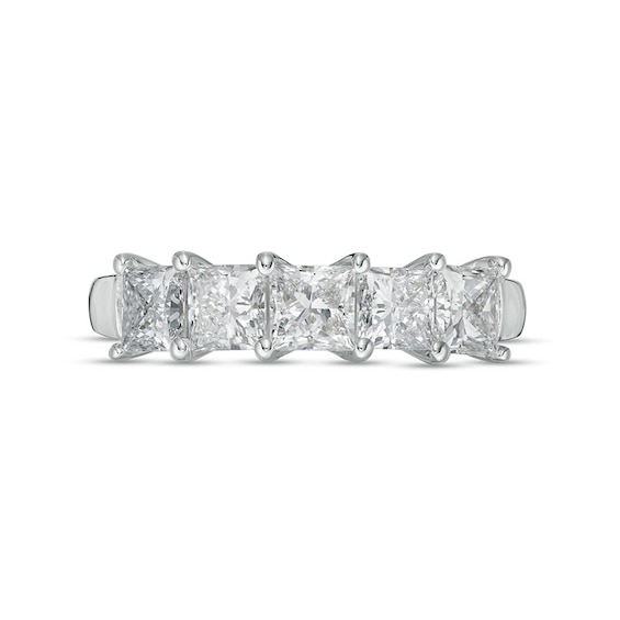 Previously Owned - 1.23 CT. T.W. Princess-Cut Lab-Created Diamond Five Stone Band in 14K White Gold (F/VS2)