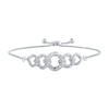 Previously Owned - 0.145 CT. T.W. Diamond Cuban Chain Link Bolo Bracelet in Sterling Silver – 10"