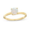 Thumbnail Image 1 of Previously Owned - 6.0mm Lab-Created Opal Solitaire Bypass Ring in 10K Gold