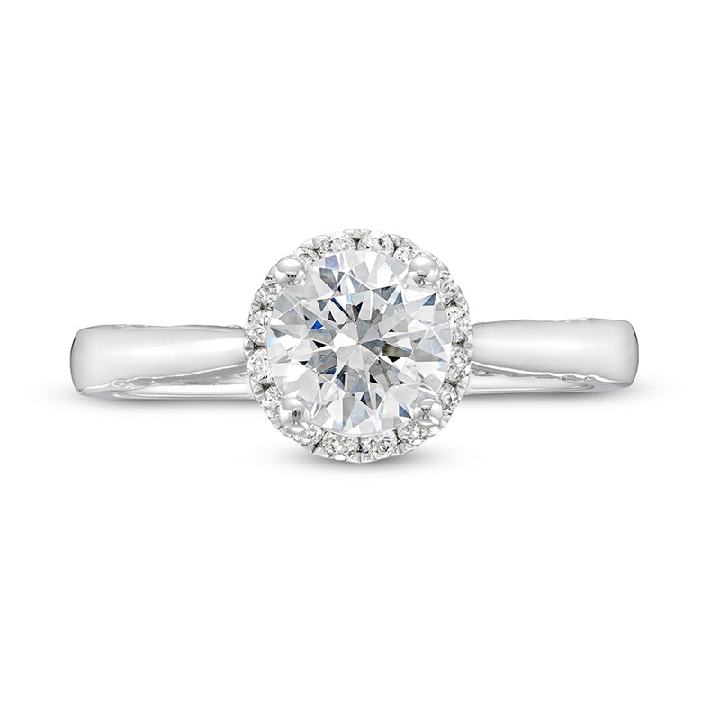 Previously Owned - 1.38 CT. T.W. Lab-Grown Diamond Frame Engagement Ring in 14K White Gold (F/SI2)