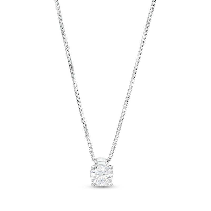 Previously Owned - 0.33 CT. Lab-Created Diamond Solitaire Pendant in 14K White Gold (F/SI2)|Peoples Jewellers