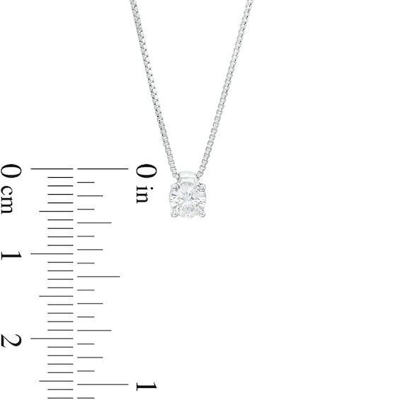 Previously Owned - 0.33 CT. Lab-Created Diamond Solitaire Pendant in 14K White Gold (F/SI2)