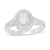 Thumbnail Image 1 of Previously Owned - Vera Wang Love Collection 0.69 CT. T.W. Diamond Double Oval Frame Engagement Ring in 14K White Gold