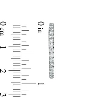 Previously Owned - 0.95 CT. T.W.  Lab-Grown Diamond Hoop Earrings in 14K White Gold (F/SI2)