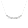Previously Owned - 0.50 CT. T.W.  Lab-Grown Diamond Curved Bar Necklace in 14K White Gold (F/SI2)