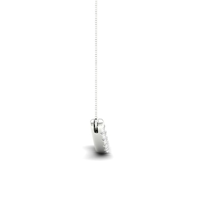 Previously Owned - 0.50 CT. T.W.  Lab-Grown Diamond Curved Bar Necklace in 14K White Gold (F/SI2)
