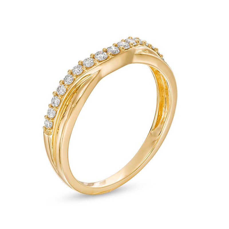 Main Image 3 of Previously Owned - 0.25 CT. T.W. Diamond Contour Anniversary Band in 14K Gold