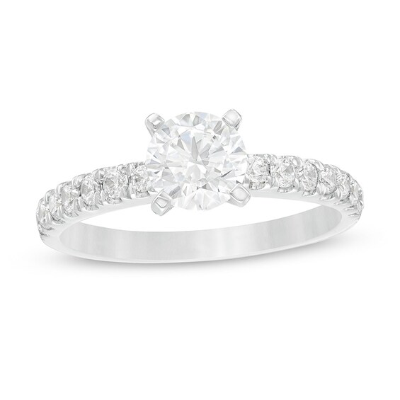 Previously Owned - 1.40 CT. T.W. Lab-Created Diamond Engagement Ring in 14K White Gold (F/SI2)