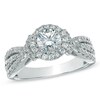 Thumbnail Image 1 of Previously Owned - 1.20 CT. T.W. Diamond Triple Row Engagement Ring in 14K White Gold (I/I1)